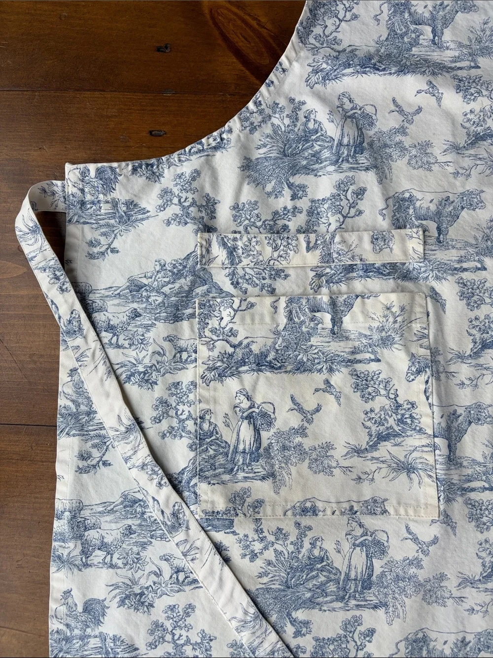 Blue Toile Apron